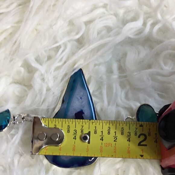 BLUE SOLAR AGATE BRACELET IN 925 STERLING 7 to 8” - Picture 11 of 11